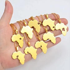 Africa Map with Ethiopia Map Pendant Necklace