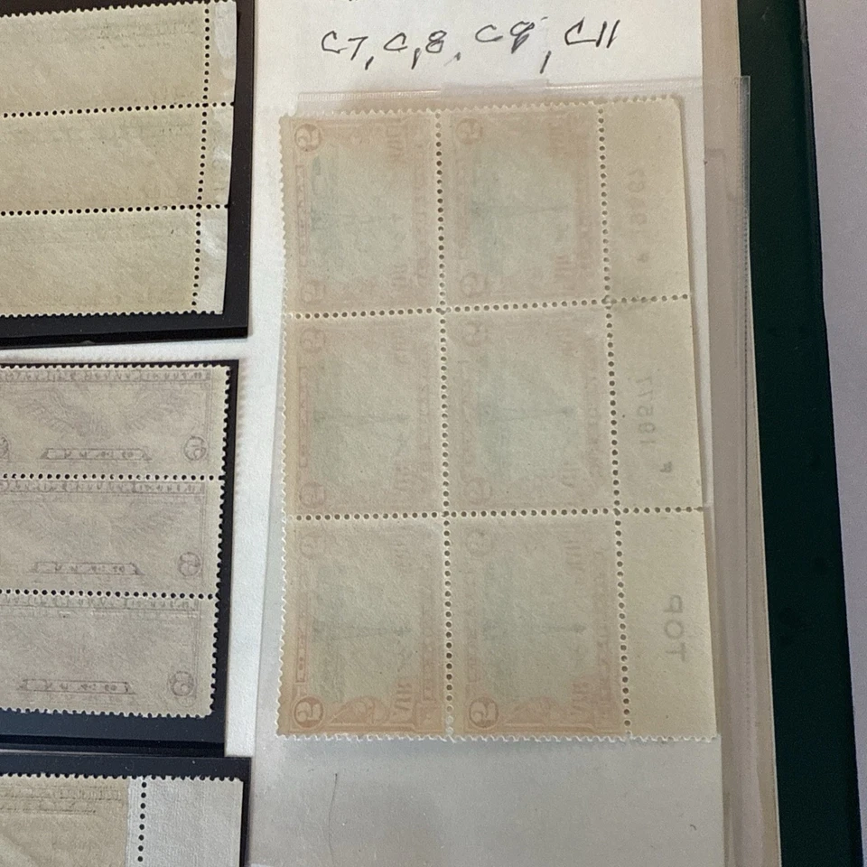 Us Stamps Plate Blocks C7 8 9 11 Mint OG NH - Image 4 of 4