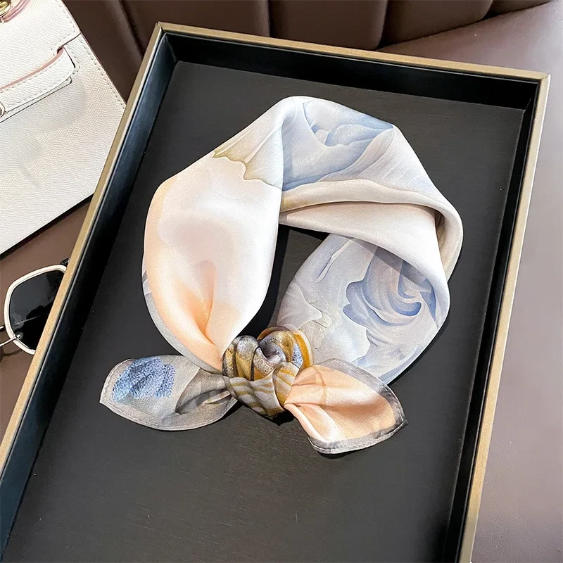 100% Natural Mulberry Silk Scarf Gift Bundle – Golden Magnolia Landscape Print