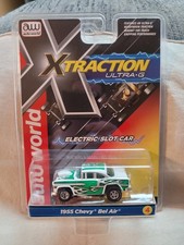 2022 MOC AW H.O. X-Traction Ultra G 1955 Chevy Bel Air Wht/Grn w/Flames Slot Car