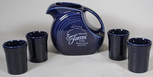 Fiestaware Cobalt 60th Anniversary Disc Pitcher and Tumbler Set NIB