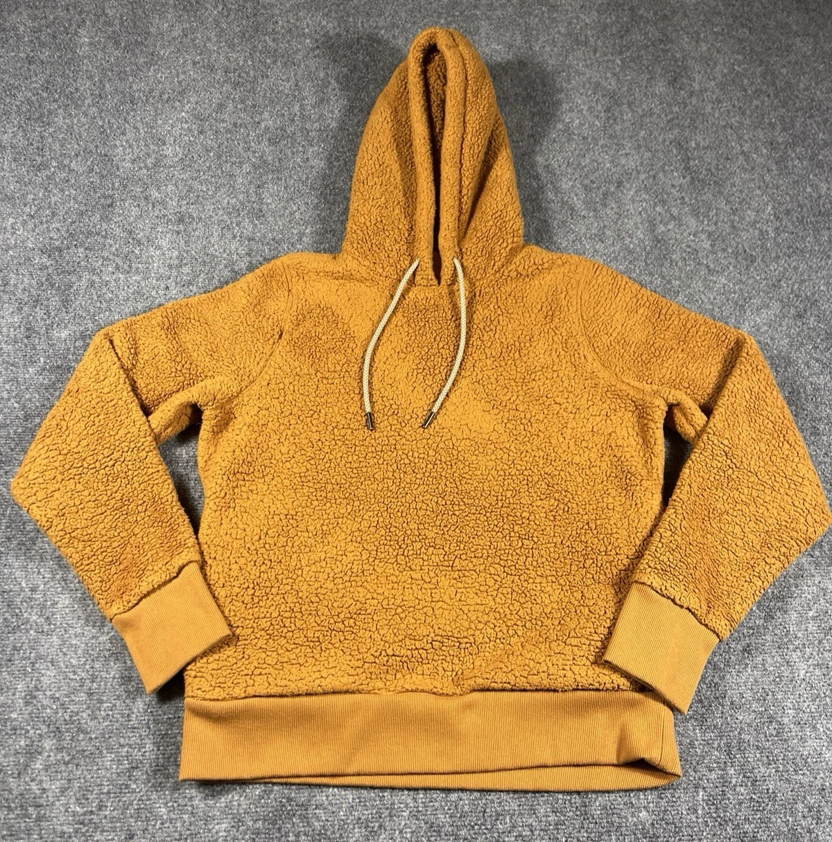 Athleta Tugga Sherpa Fleece Hoodie Womens Small Long Sleeve Orange Outdoor