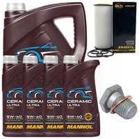 MotoröL Filter Set Mannol 5W-40 9 Liter + Schraube FüR BMW 5Er 7Er 730D E60 E61