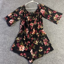Ambiance Floral Shorts Romper Sz- Medium