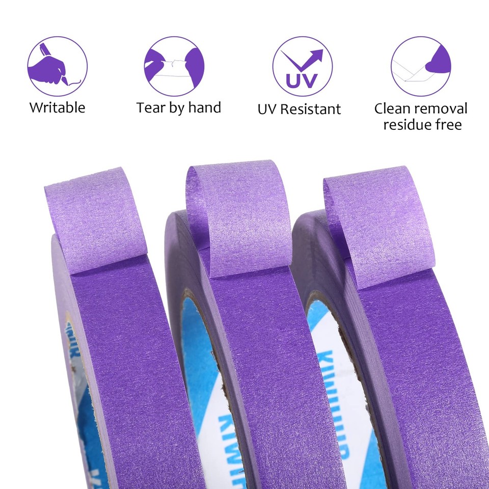 KIWIHUB Painter's Tape - 2 Rolls, 1" X 60 Yards Each, Black Masking Tape For Sharp Edges, 14 Day Clean Release