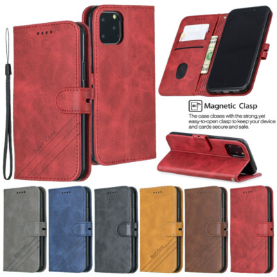 For Huawei P20 P30 P40 Mate 10 P Smart Retro Business PU Leder Wallet Handyhülle