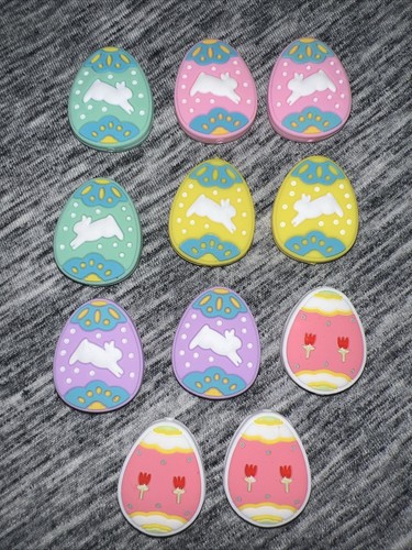 Easter Egg Silicone Beads For DIY Focals , 11 Pcs