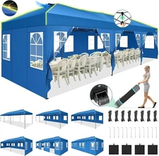 COBIZI 10x10 10x30 Pop Up Canopy Waterproof UPF50+ Gazebo with Reflective Strip