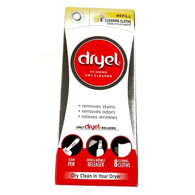Dryel At Home Dry Cleaner Refill Kit - 8 Cleaning Cloths Professional