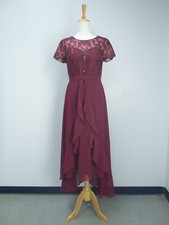 JJs House A-line Lace Chiffon Formal Dress Sz 10 Cabernet Red 269038 Sweetheart