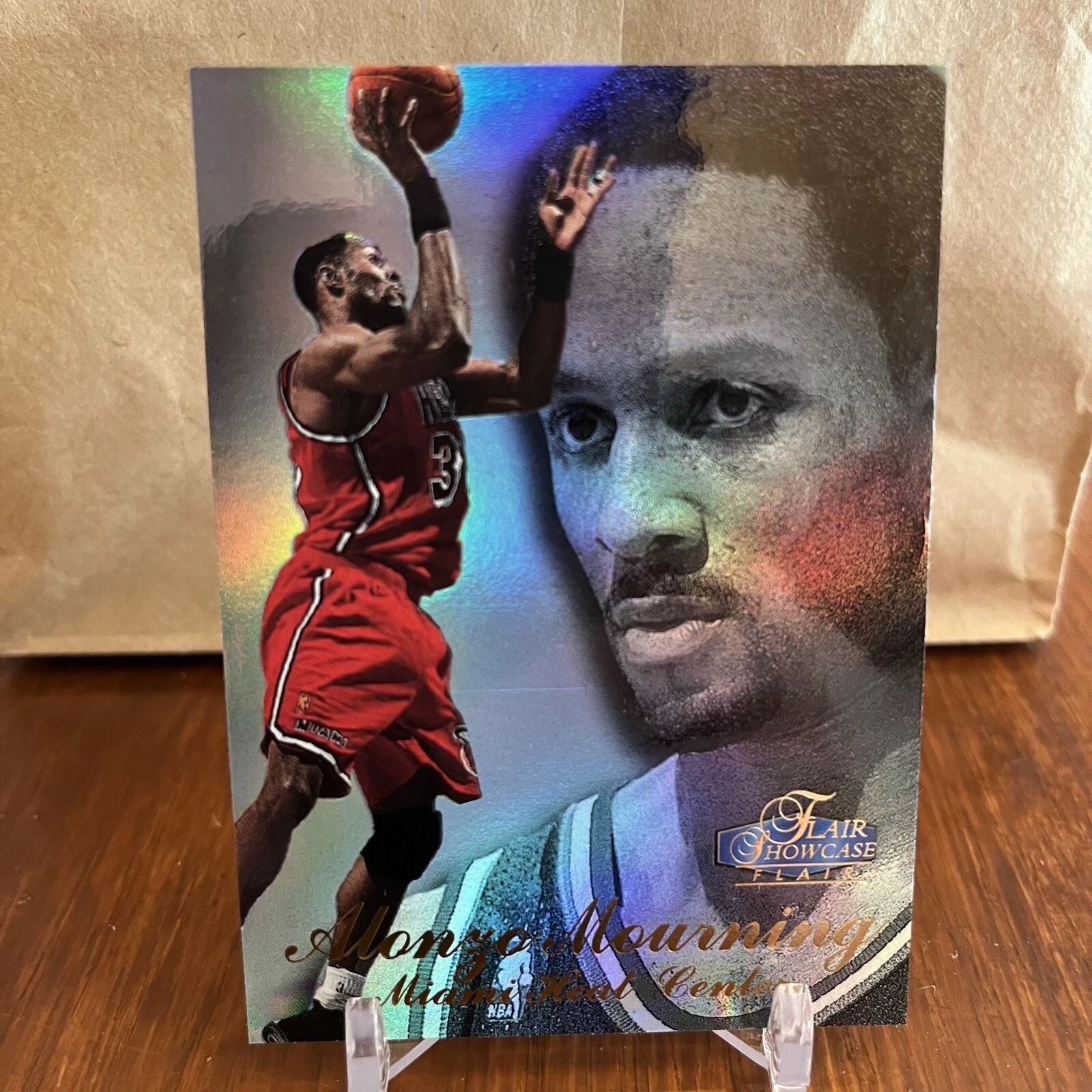 1997-98 Flair Showcase Row 3 Miami Heat Basketball Card #66 Alonzo Mourning