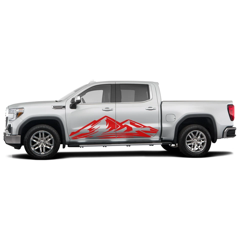Calcomanía adhesiva gráfica puerta lateral montañas compatible con GMC Sierra Foto 2 de 3