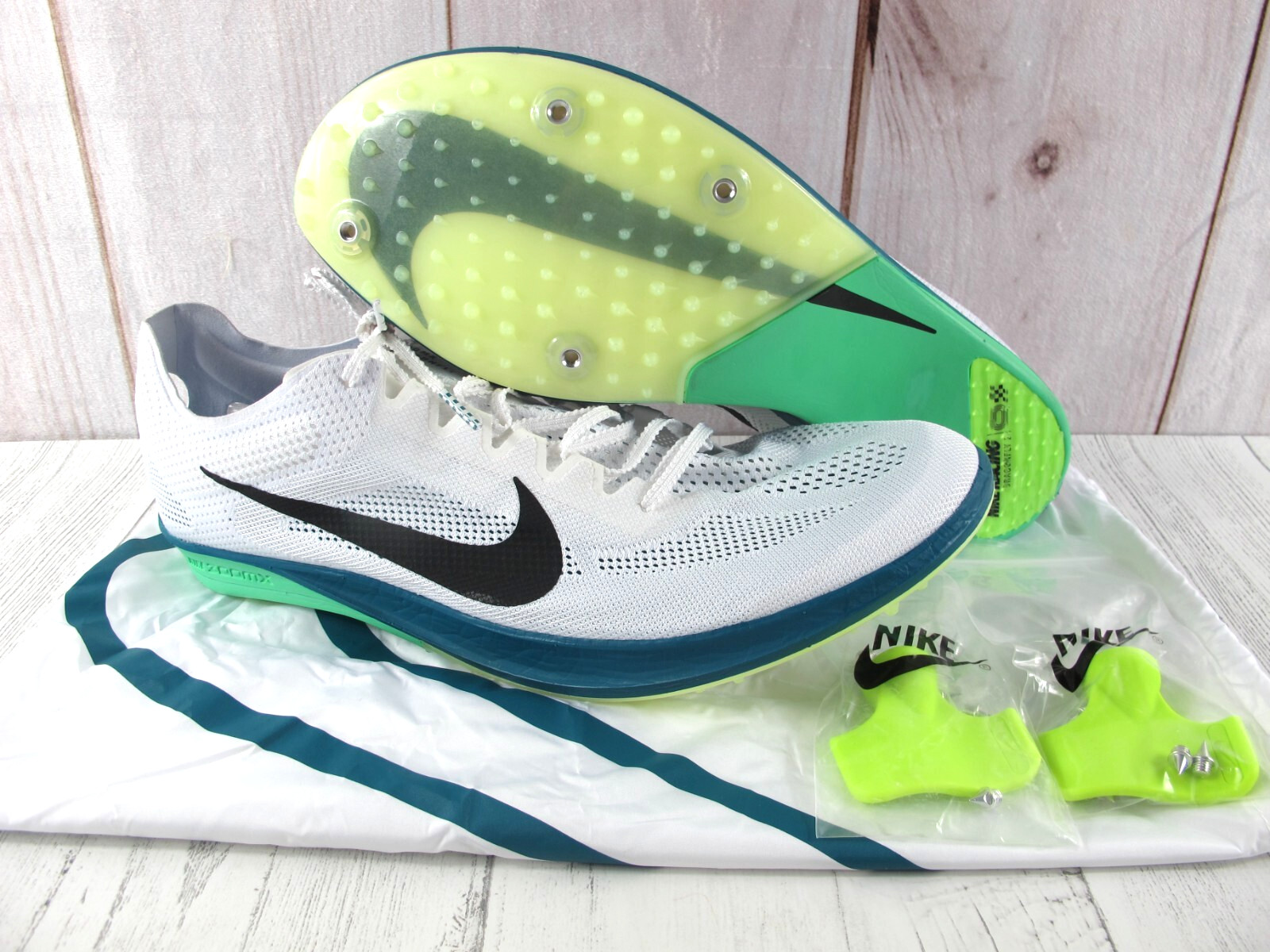 Nike Zoom Dragonfly 2 Elite Track Spikes White Black Spruce FZ9315 102 ~ Size 15