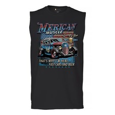 'Merican Muscle Fast Cars and Beer Muscle Shirt Hot Rod Car Show America Men's