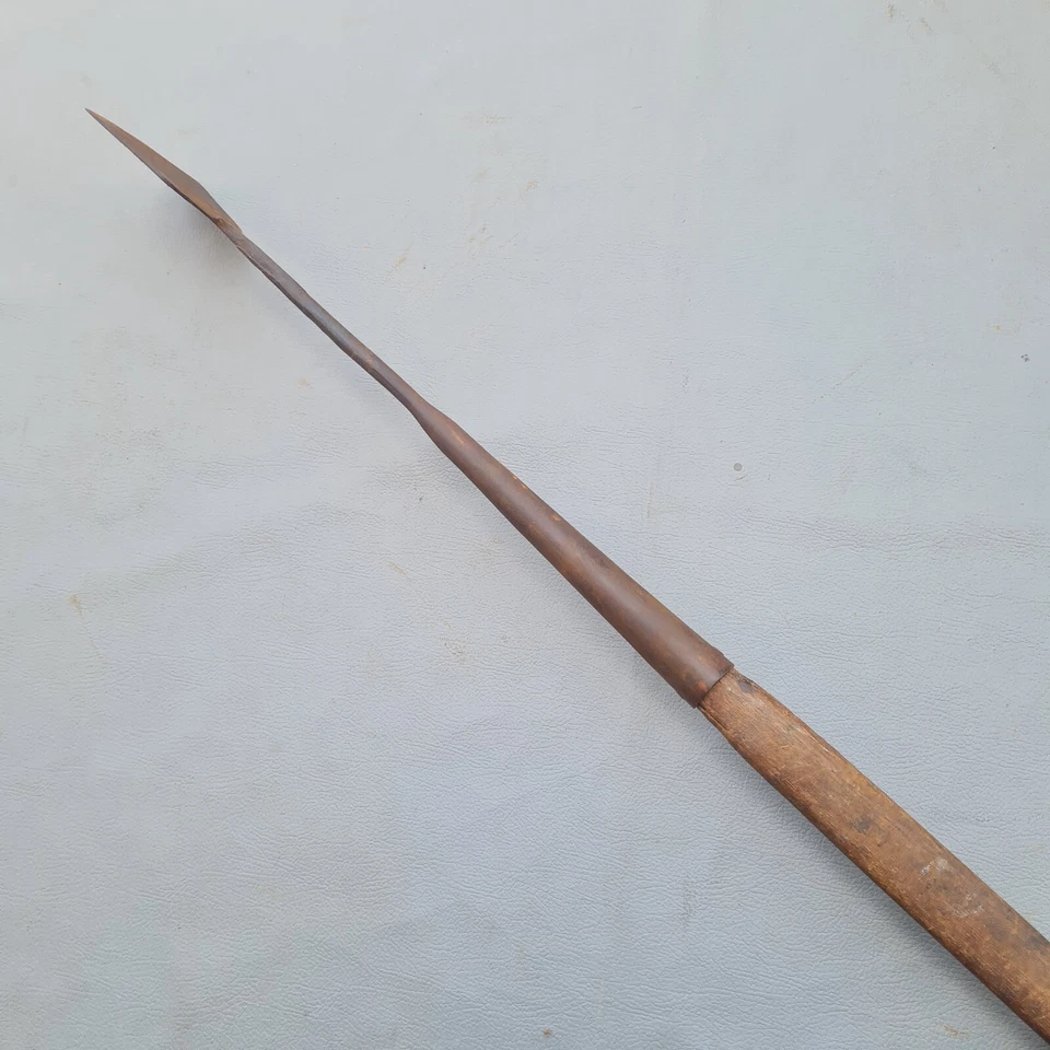 DE COLECCIÓN 19 c CUCHILLA DE RISA CON PUNTA DE PALA CON ARPÓN DE AFILADO DE MADERA HERRAMIENTA DE CAZA DE BALLENAS Foto 4 de 4