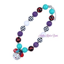 Girls Nightmare Halloween Chunky Bead Necklace, Sally Christmas Bubblegum