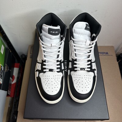 Size 44 ( US 11) - Amiri Skeleton High Top Sneakers Black/White