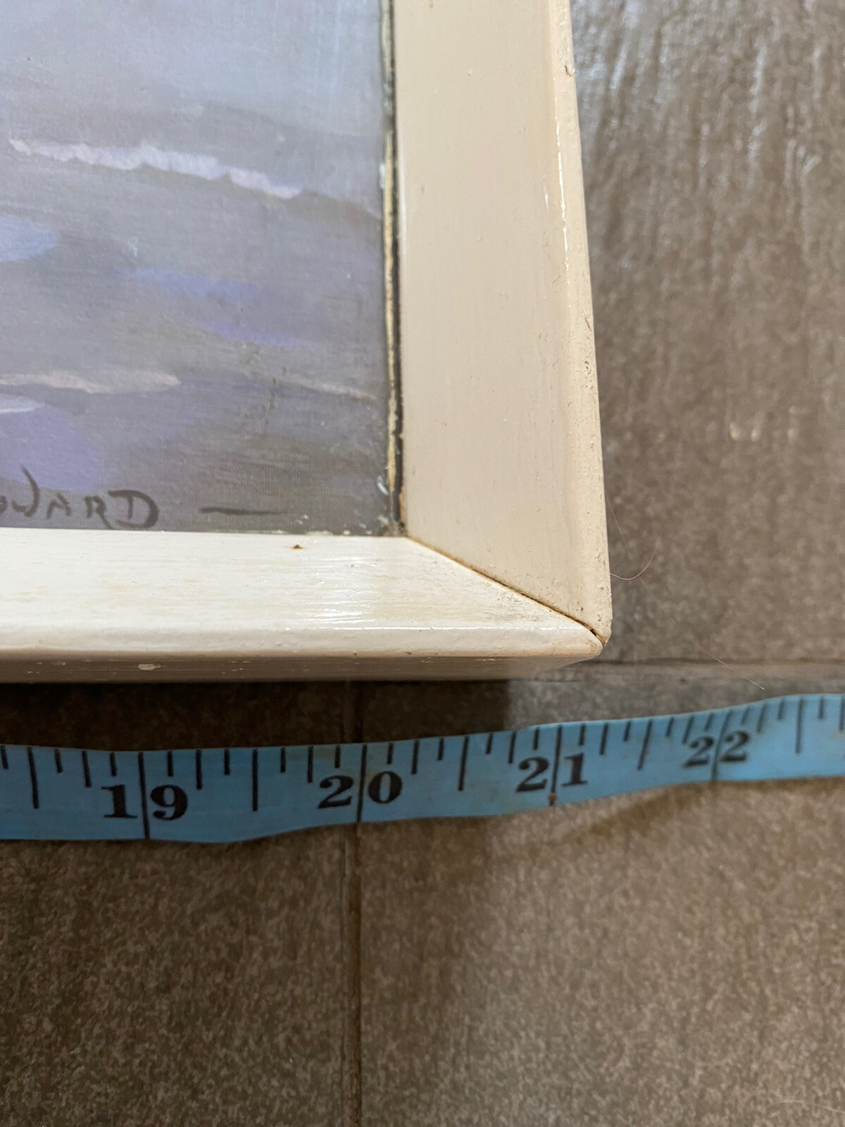 Vintage Kitsch Vernon Ward Harbour Boats Print in Painted Frame 21 x 15