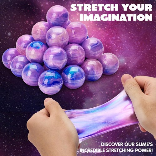 Slime Party Favors, 24 Pack Pink Galaxy Slime Ball Party Favors Party Supplies - Picture 4 of 7