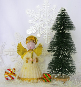 Sugar Coated Angel and Bottle Brush Christmas Tree