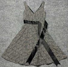 Molly New York A Line Dress Womens 4 Multicolor Floral Front Tie Cotton USA New