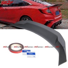 For 2016-2021 Honda Civic Sedan Unpainted Matte Black Rear Trunk Spoiler Wing