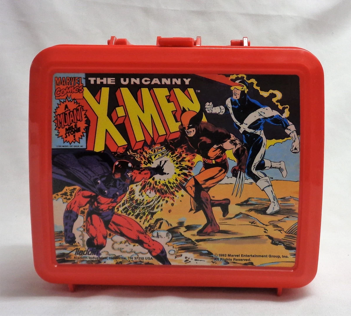 1992 Marvel Comics X-Men Lunch Box Plastic Lunchbox Thermos MINT Tags  Aladdin