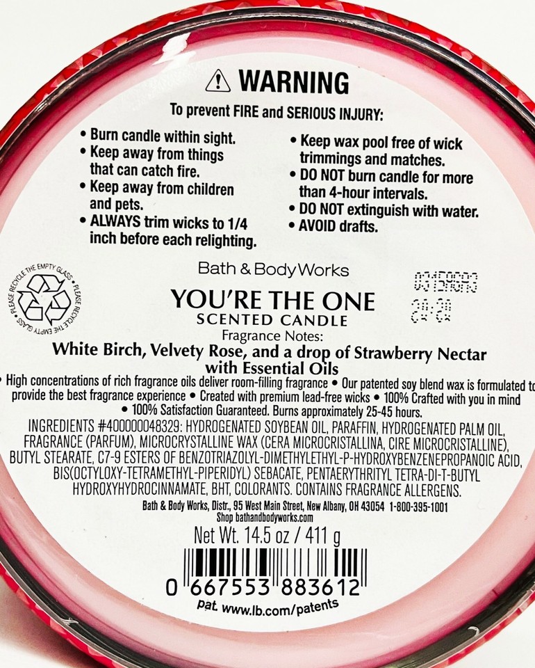 1 Bath & Body Works YOU'RE THE ONE Youre Large 3Wick Candle 14.5 oz eBay