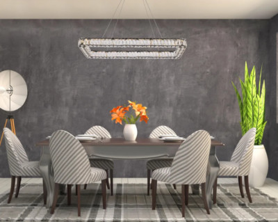 CRYSTAL CHANDELIER BLACK FOYER DINING ROOM KITCHEN ISLAND LIGHT FIXTURE 42''