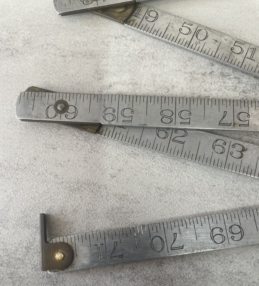 Vintage Metal Folding Ruler Lufkin Rule Co 1206 72" eBay