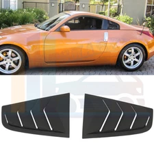 Fits 2003-2008 Nissan 350Z 2Dr Rear Quarter Side Window Louvers Scoops 2Pcs