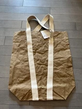 Trader Joe’s Reusable Washable Paper Tote Shopping Bag White Handles New