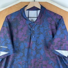 Bonobos Shirt Mens XL Blue Polo Golf Performance Stretch Floral Standard Fit