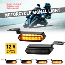 2X Motorcycle 12 LED Turn Signal Indicators Motorbike Waterproof Amber Light UK