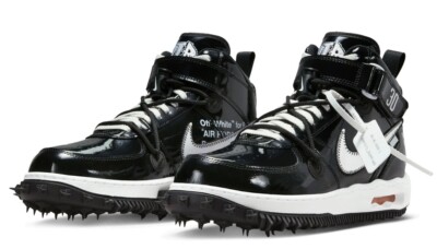 Nike Off-White x Air Force 1 SP Leather Mid Sheed Black Mens Size 14 Sneakers  