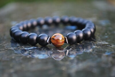 Herren Armband Onyx Tigerauge 8mm Unikat Armband Perlen Perlenarmband Geschenk