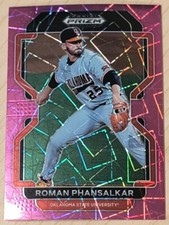 2022 Panini Prizm Draft Picks #PDP208 Roman Phansalkar Neon Pink Velocity RC