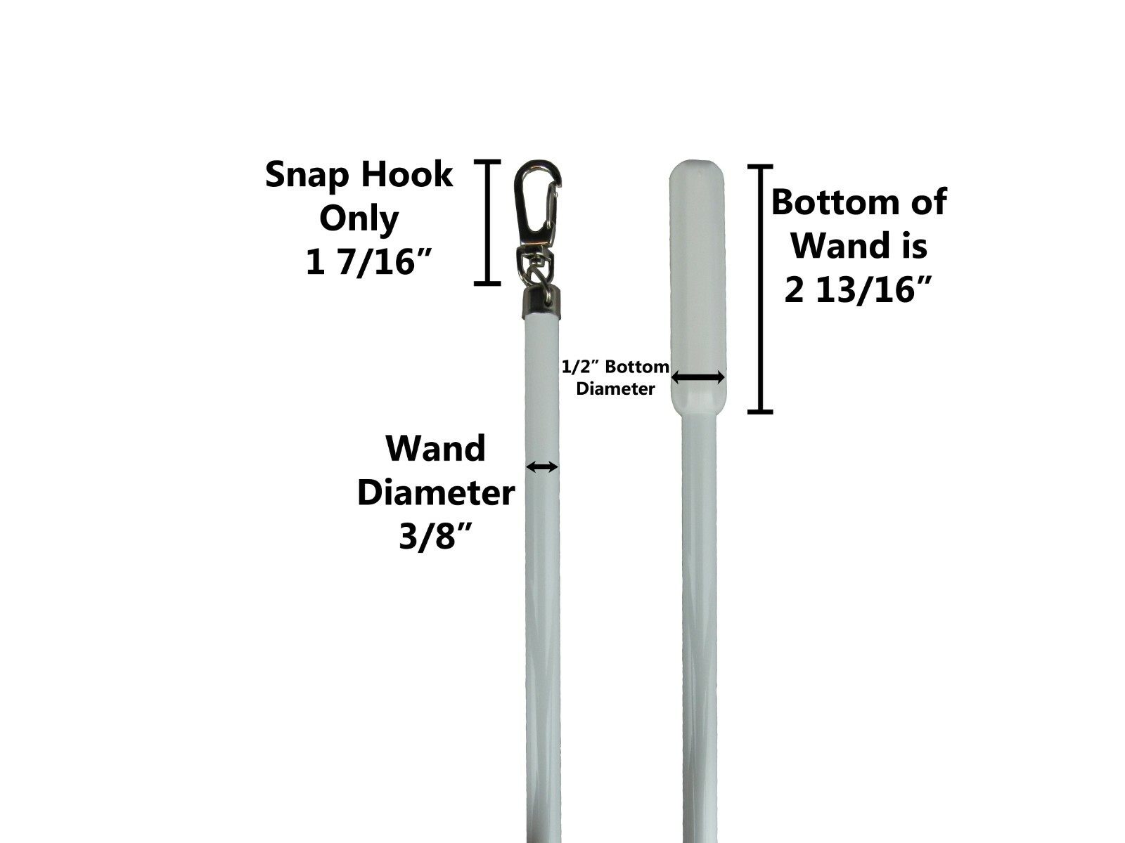 Aluminum Drapery Baton Curtain Wand Pull Rod w/ Swivel Snap & Handle