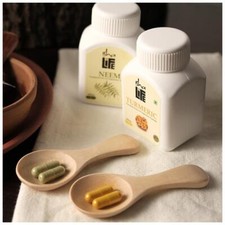 Isha Life Neem  Turmeric Powder in Veg Capsule- Daily Detox Combo pack- 100each