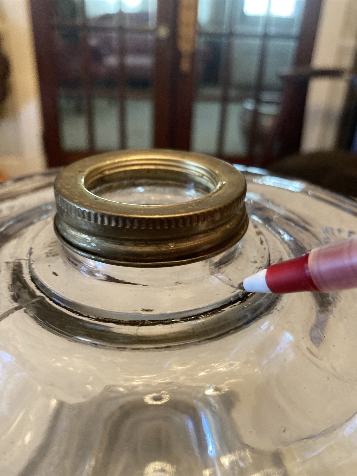 Antique Large Peanut Oil Lamp With Greek Key Pattern, 10.5” eBay