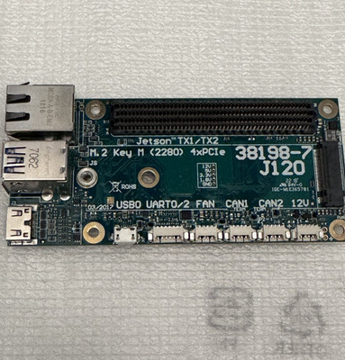 Auvidea J120 carrier board for the NVIDIA Jetson TX1/TX2 38198-7 RJ45, M.2, USB3