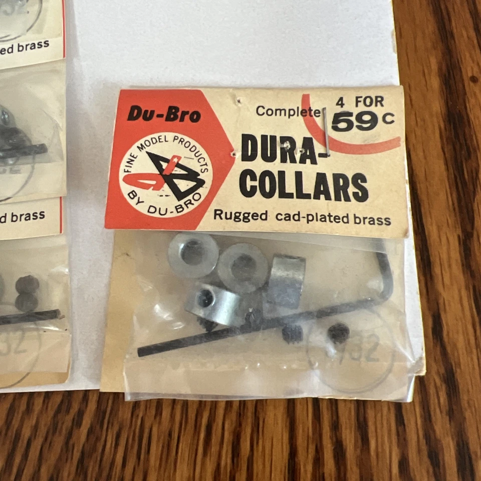 DU-BRO - NEW 5/32" Cad-Plated Brass DURA-COLLARS DC532 (16pcs) RC Planes NOS - Image 4 of 4