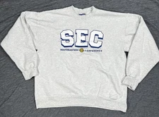 VTG SEC Southeastern Conference Sweatshirt Mens Large Gray NCAA Football Hanes