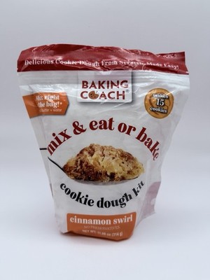 Baking Coach Mix & Eat or Bake Cookie Dough Kit CINNAMON SWIRL Makes 15 Cookies