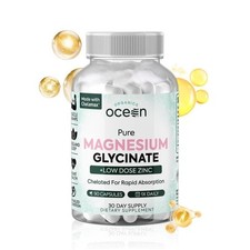 1-3PCS Organics Ocean Pure Magnesium Glycinate Low Dose Zinc Chelated 90 Capsule