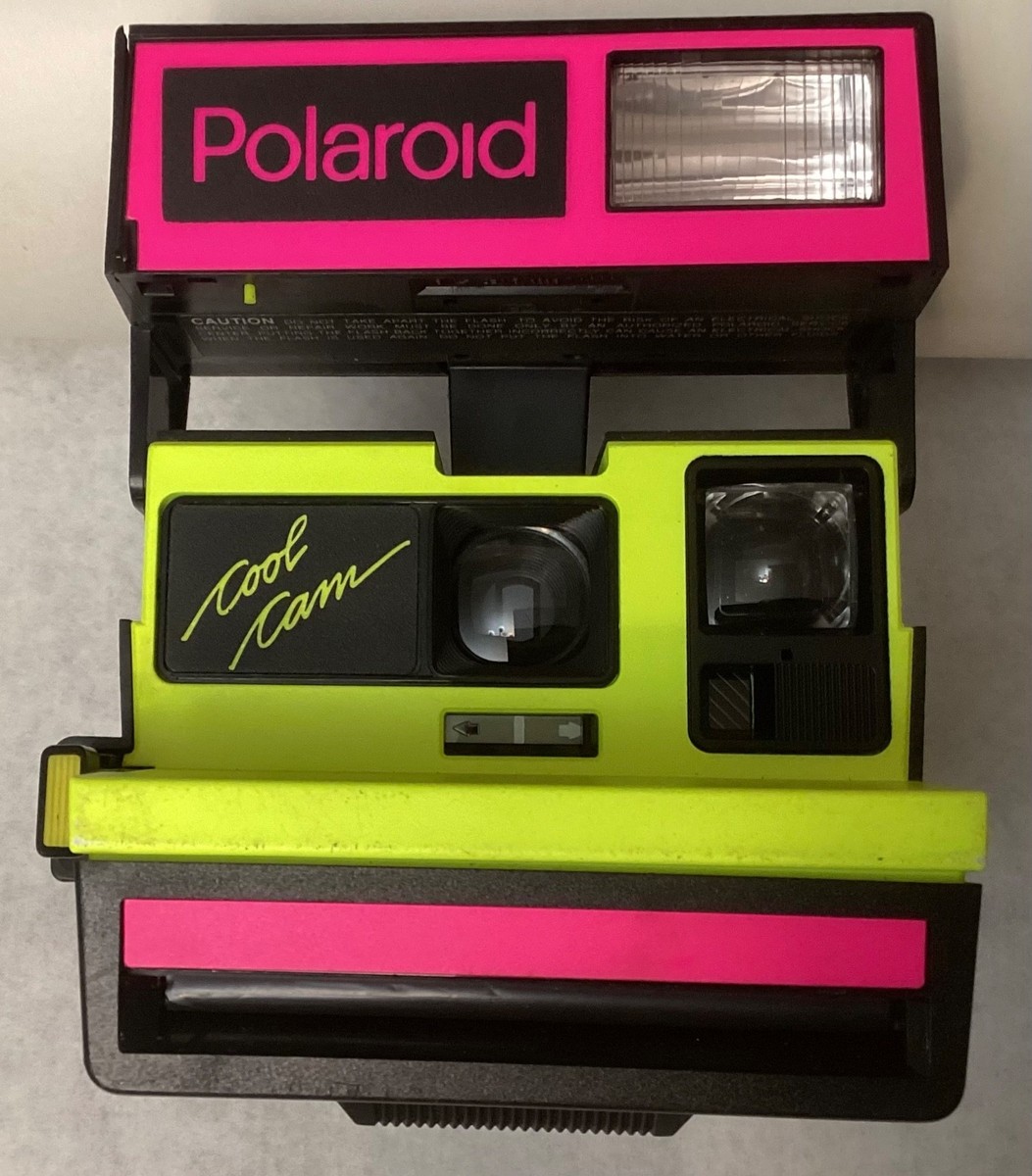 POLAROID COOL CAM 600 INSTANT CAMERA RARE NEON YELLOW & PINK