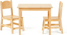Solid Wooden Toddler Table and Chair Set, Stable and Sturdy, Easy to Clean Mater