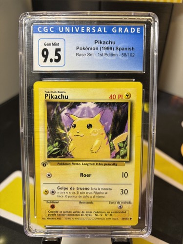 Pikachu (1st Edition) graded CGC 10 for sale on eBay