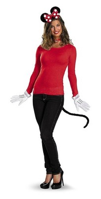 Minnie Mouse Kit Disney Red Fancy Dress Up Halloween Adult Costume Accessory
