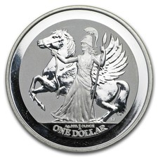 2017 BVI 1 oz Silver Pegasus Reverse Proof (Abrasions)